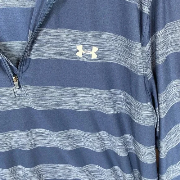 UNDER ARMOUR Men's 1/4 Zip Loose Blue Unlined Pullover Athletic Jacket Size 2XL - Picture 3 of 4